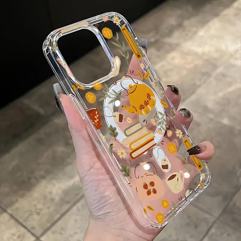 Книга Чашка чая Осень Литературный Чехол для телефона Для Samsung Galaxy S21 S22 S23 S24 S25 Ultra Plus FE роскошный Прозрачная Крышка