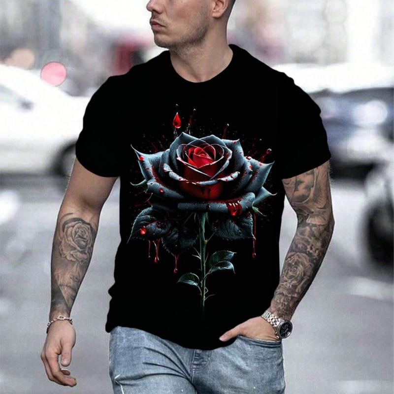 Summer Multi-color Animal 3D Printed Loose Casual Men's Round Neck Short Sleeved T-Shirts Men’s