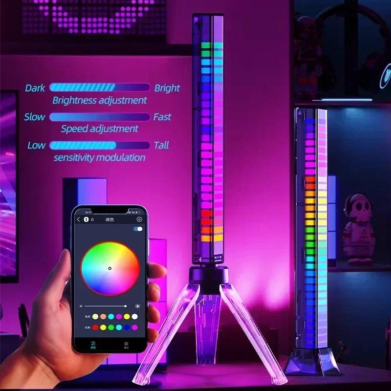 4D/3D RGB Лампа для захвата звука Светодиодные атмосферные огни Синхронизация с музыкой Многоцветный свет для вечеринки Киберспорт Игровая комната Автомобильная декорация
