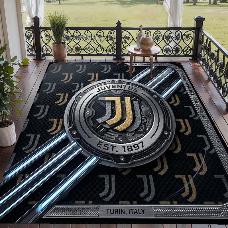 Soft Floor Carpet Juventus FC Pattern Area Rug Decorative Mat For Home Room Decoration