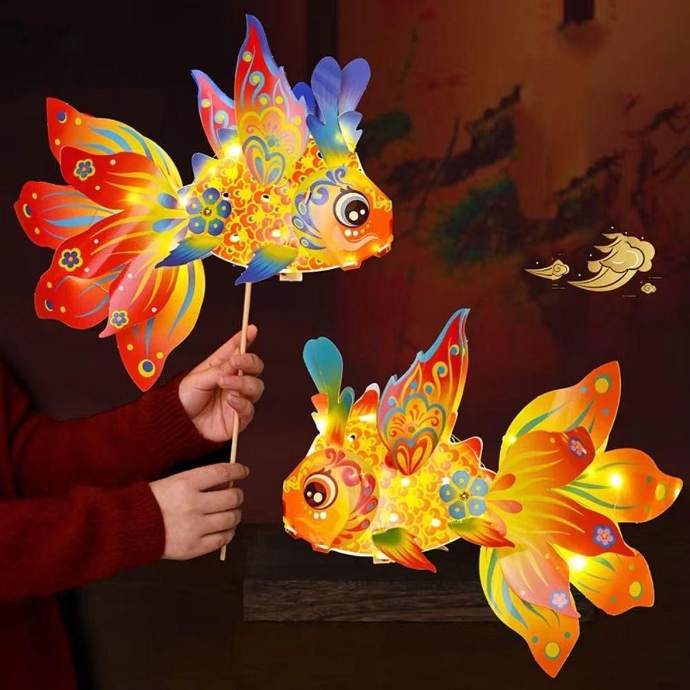 Ручной фонарик в форме рыбы Ручной фонарик-золотая рыбка Праздник середины осени