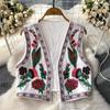 Crochet Top Embroidery Floral Tank Tops Knitted Women V-neck Folk Fashion Vest for Women Vintage Plus Size