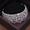 Baroque Ab Crystal Wedding Crown Bridal Tiaras Headbands For Queen Bride Diadem Headdress Prom Hair Jewelry Ornaments