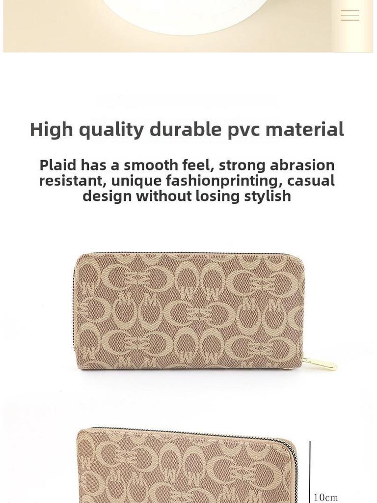 Women's Long Zipper Clutch Wallet 2022 - Korean Style, Large Capacity, Multiple Card Slots, Printed Pattern, Mobile Phone Holder