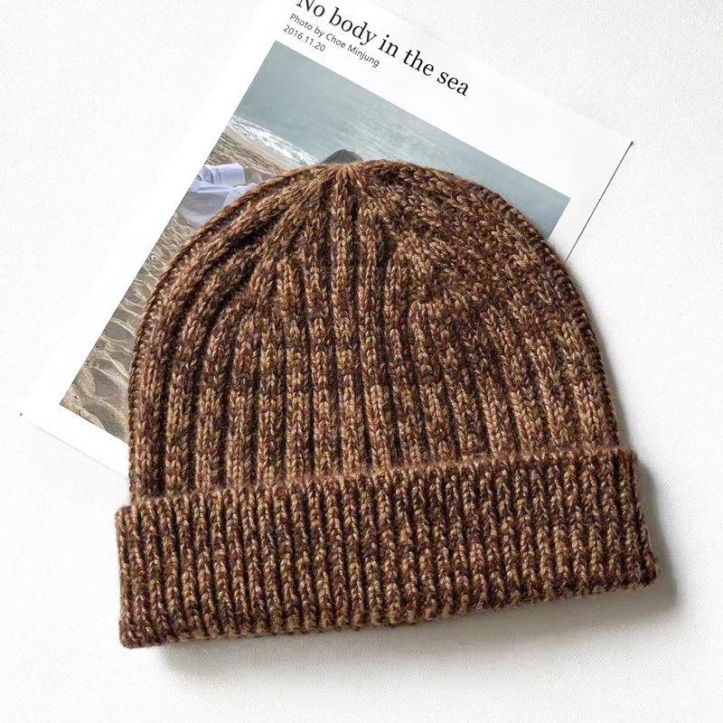 Чистый кашемир Осень и Зима Новая Женская Ретро Серия с Цветочным Узором Теплая Защищающая Уши Шапка-носок