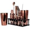 20pcs Black/Rose Gold/Silver 800/750/600ml Boston Shakers Bartender Kit Cocktail Shaker Set Bar Tools Stand Cocktail Recipe