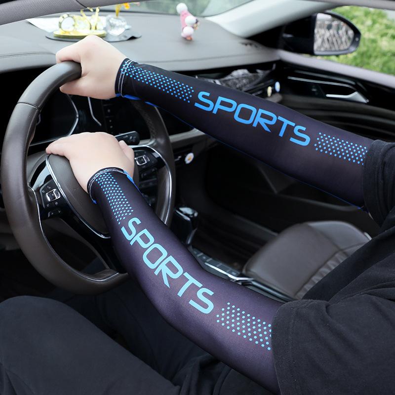 Summer Cycling Arm Sleeves Sun Protection Men Women Elastic Cooling Breathable Fishing Ice Silk Ice Silk Driving Hiking Sleeves