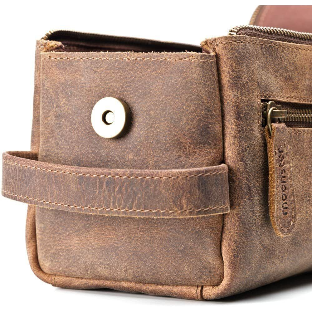 Сумка для туалетных принадлежностей из натуральной кожи буйвола Travel Dopp Kit Чехол для бритья для мужчин и женщин