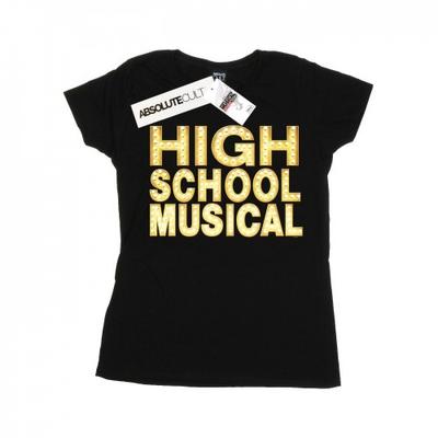 Женская/женская хлопковая футболка с логотипом The Musical Lights для средней школы Musical Lights