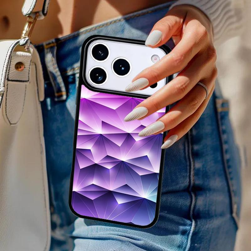 Геометрический абстрактный кристальный чехол для телефона для iPhone 17 Air 14 15 13 12 Max Чехол для Apple 14 15 16 16e 11 Pro Max Plus Coque