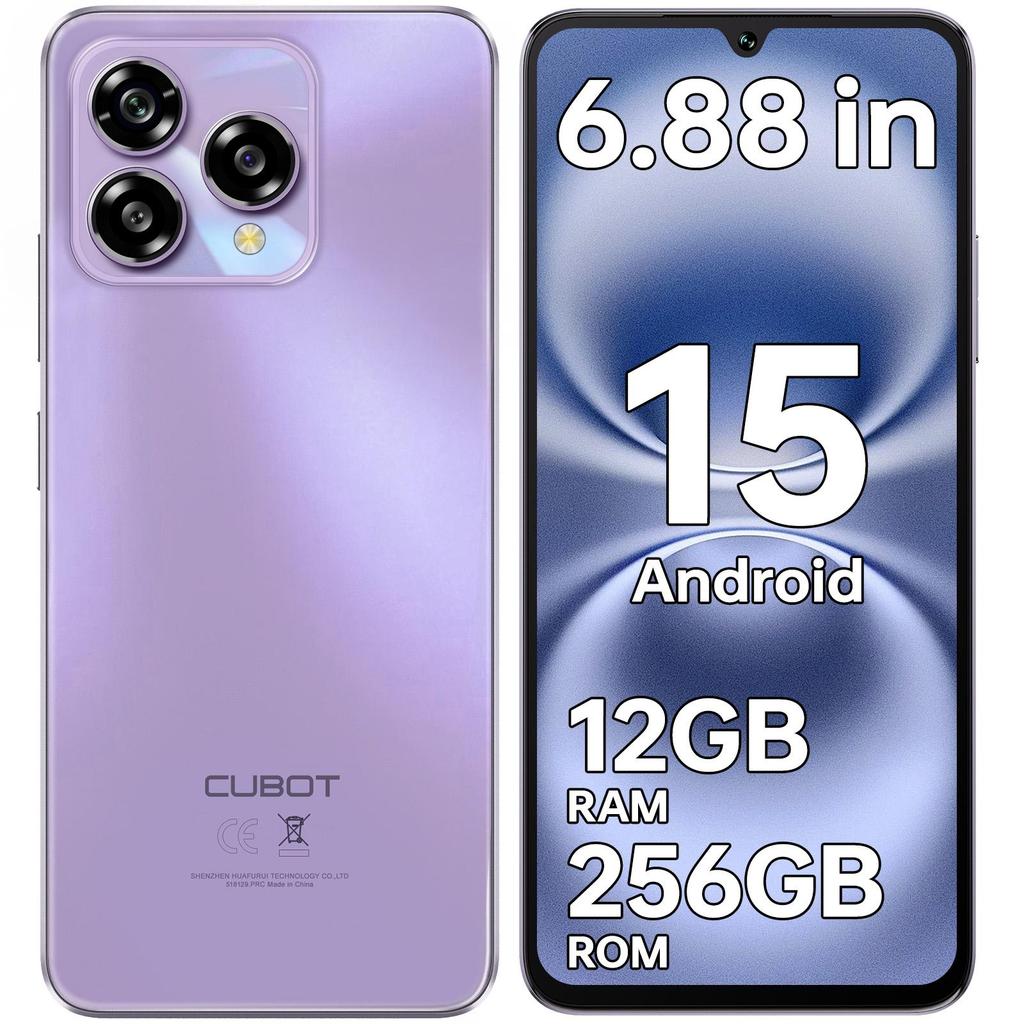 CUBOT A40 Smartphone Android 15, 12GB+256GB/1TB, 6.88" HD+ 120Hz Display, 48MP Camera, 5100mAh, 4G Dual SIM/Face ID/OTG/NFC/GPS/Dual Speakers