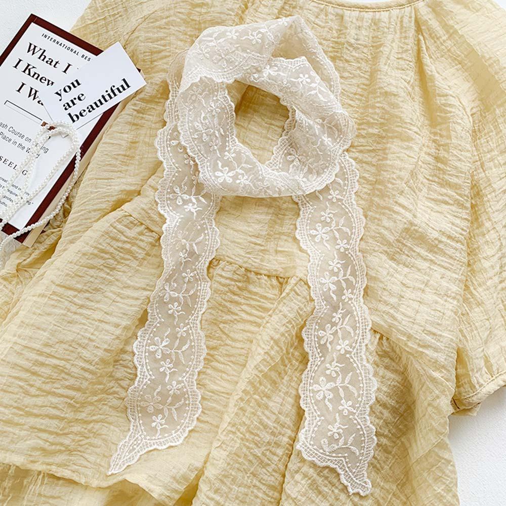 Floral Lace Scarf Elegant Neckerchief Fashion Hair Ribbon for Women