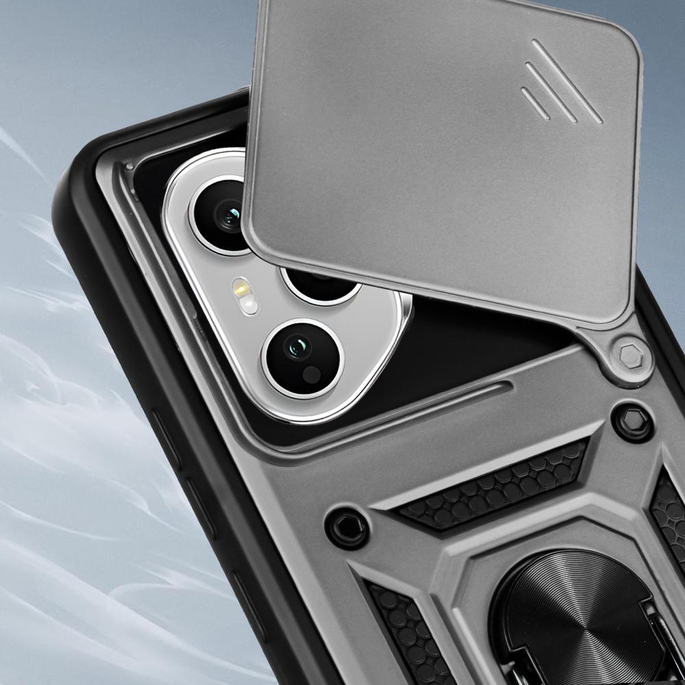 Armored case for Honor 400 Pro 5G, CamShield Slide, silver