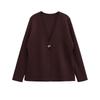 Kaslead New Women clothes Western Style Fashion Simple V-neck Long sleeve Knitted Outerwear 4192005 712