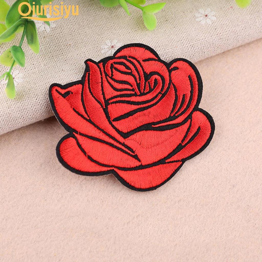 Rose Badge Iron On Patch Decoration Flower Hat Applique Accessory