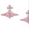 VIVIENNE WESTWOOD 2D Серьги-обручи с контуром Женские серьги Серебряные Розовые 8053195408061