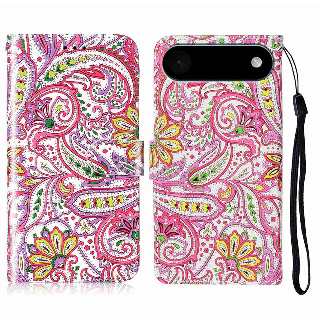 For iPhone 17 Air Case Pattern Leather Wallet Phone Cover with Strap