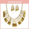 Style Alloy Necklace With Openwork Geometric Pattern For Casual Wear