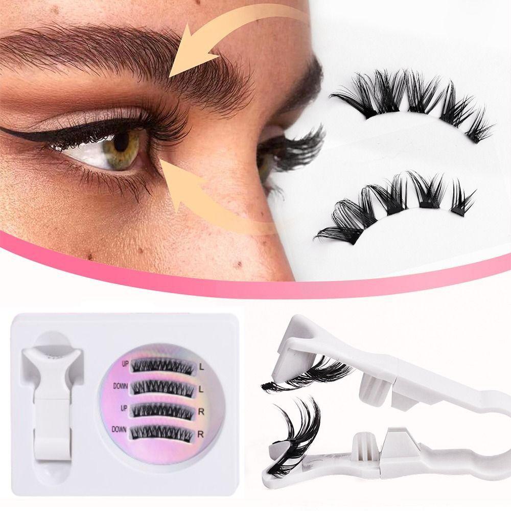 Reusable Non-glue False Eyelashes 3D Manga Lashes Long Lasting Magnetic Eyelash Kit Novice