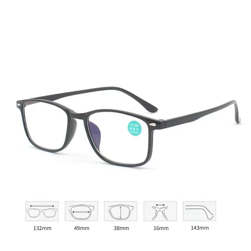 Очки для дальнего зрения с защитой от синего света, деловые очки высокой четкости для пожилых людей, новые сверхлегкие квадратные очки для пресбиопии