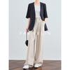 FAESSLIN Women's 100% Linen High-Waist Wide-Leg Pants
