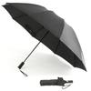 Складной Очень большой складной зонт с автоматическим открытием и обратным 10 и для солнечной и дождливой погоды черный [Мужской зонт] складывающийся, складной, большой,