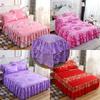 3PC Bedding Set (1xsheet+2xpillowcase)Bed Sheet Ruffled Bed Skirt Fitted Double Bedspread Mattress Cover Bedding Bedsheet Bedspread with Pillowcases