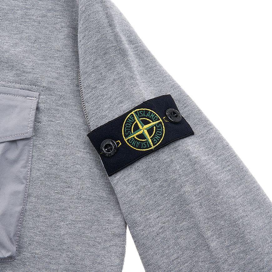 STONE ISLAND Толстовка детская однотонная с круглым вырезом пуловер повседневная с длинным рукавом детские топы Серый 781660240-V0M64