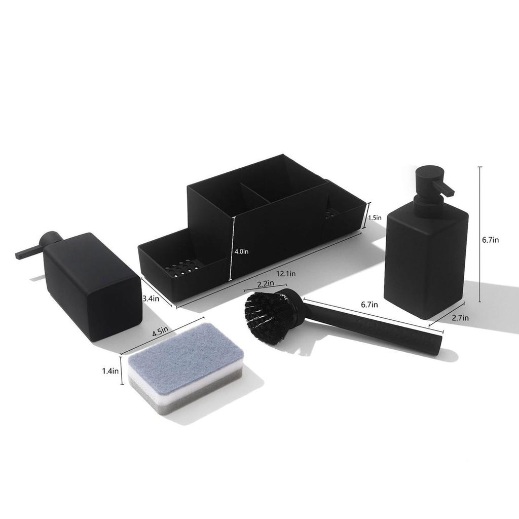Набор дозаторов мыла с щеткой и запасным насосом для очистки столешницы на кухне, органайзер для инструментов, аксессуары для хранения в ванной