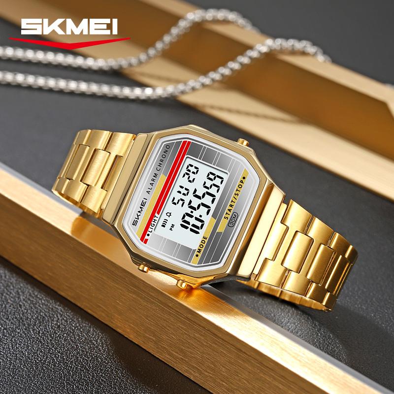 SKMEI 2514 Watch for Men Luxury Stainless Steel Waterproof Sports Digital Mens Wristwatches Relogio Masculino 1123 Alarm Clock