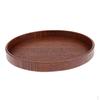 Brown Round Wood Tray Model Table Scenery Platform Holder 27x2cm