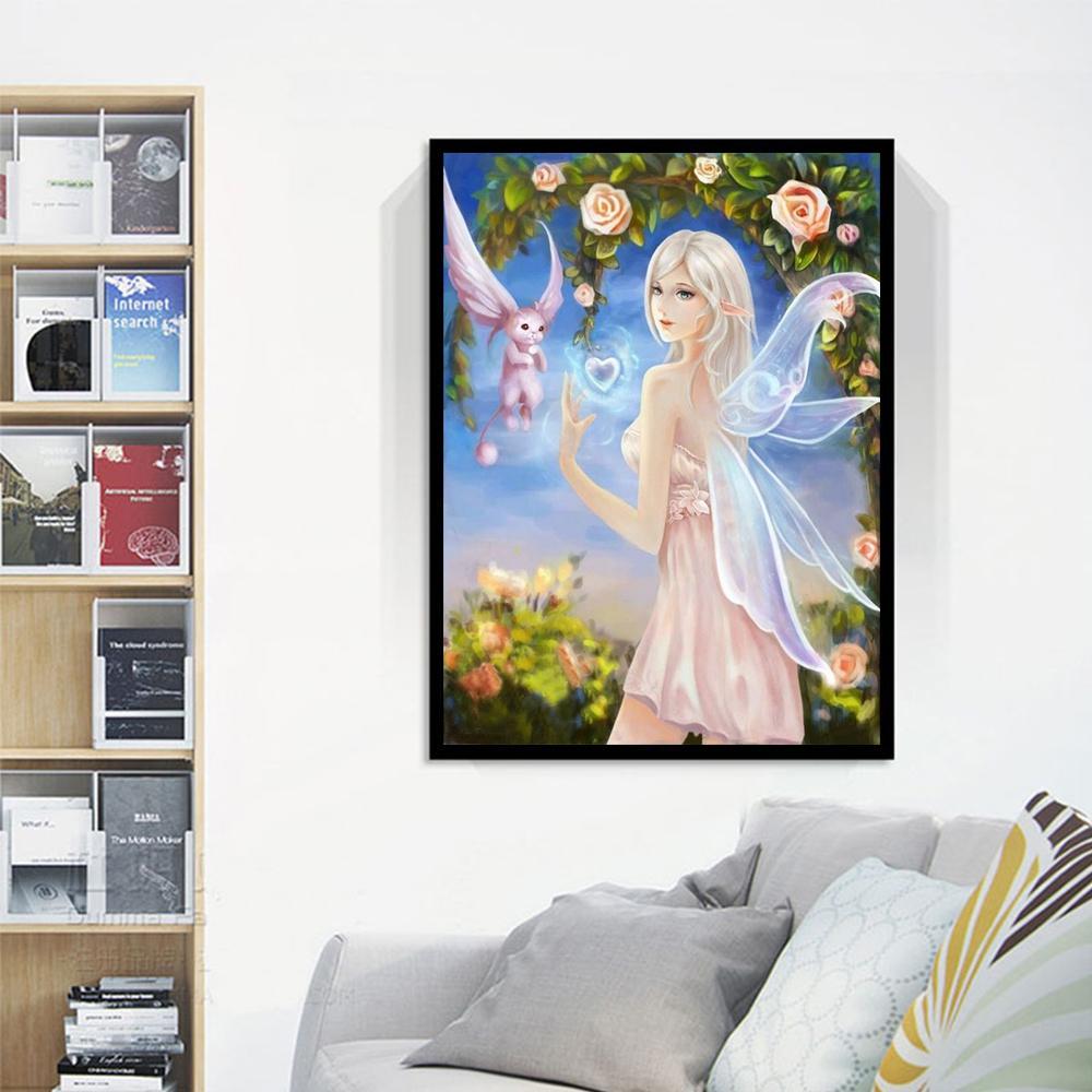 5D DIY Diamond Painting Butterfly Fairy Picture of Rhinestones Full Drill Diamond Embroidery Home Decor Wall Art