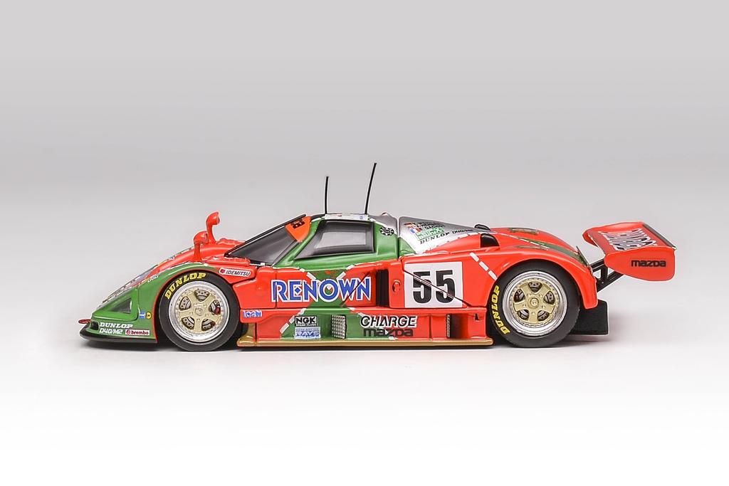 MOTORHELIX Scale Mazda Renown 787B RENOWN Le Mans Winner 1991 Gachot Finished Model M60101 1/64 #55 V. Weidler/J. Herbert/B.