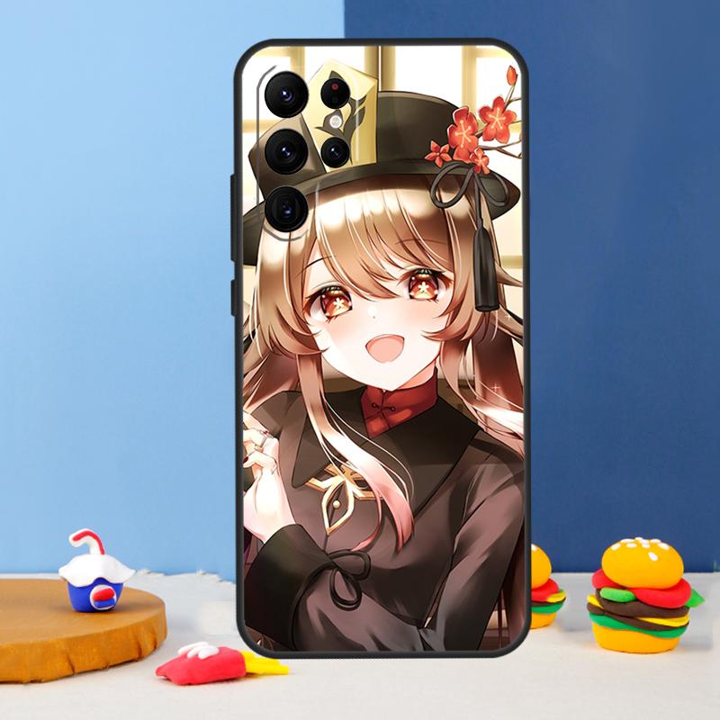 Genshin Impact Hu Tao Phone Case For Samsung Galaxy S24 S25 Ultra S9 S10 S20 S22 S21 S23 Plus S24 FE Cover Coque