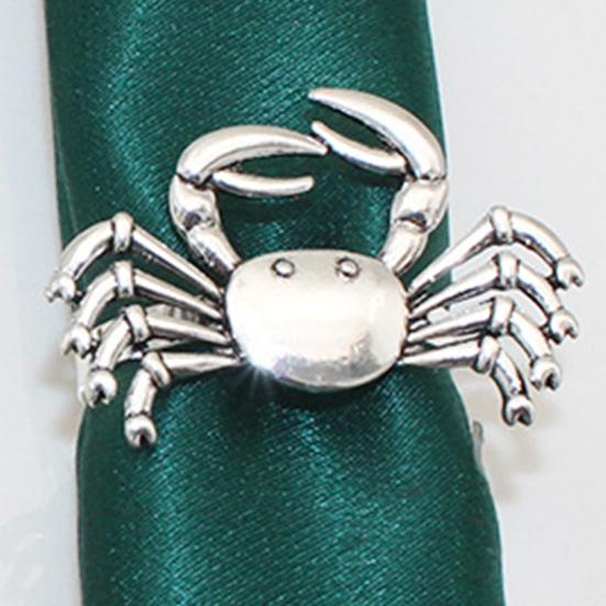 Yousheng Crab Napkin Ring, Reusable Metal Napkin Holder, Coastal Crab Napkin Holder for Summer Gatherings Beach House Parties