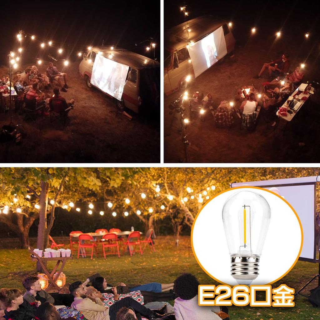 Светодиодная лампа накаливания с цоколем E26 S14, эквивалентная 10 Вт, водонепроницаемая, цветная лампочка с широким распределением света, лампочка Эдисона, материал ПК