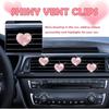 4PCS Heart-Shaped Car Vent Clips with Rhinestone,Bling Air Vent Clips Car Decorations,Premium Shiny Car Clips for Vents CCar Accessories Interior for