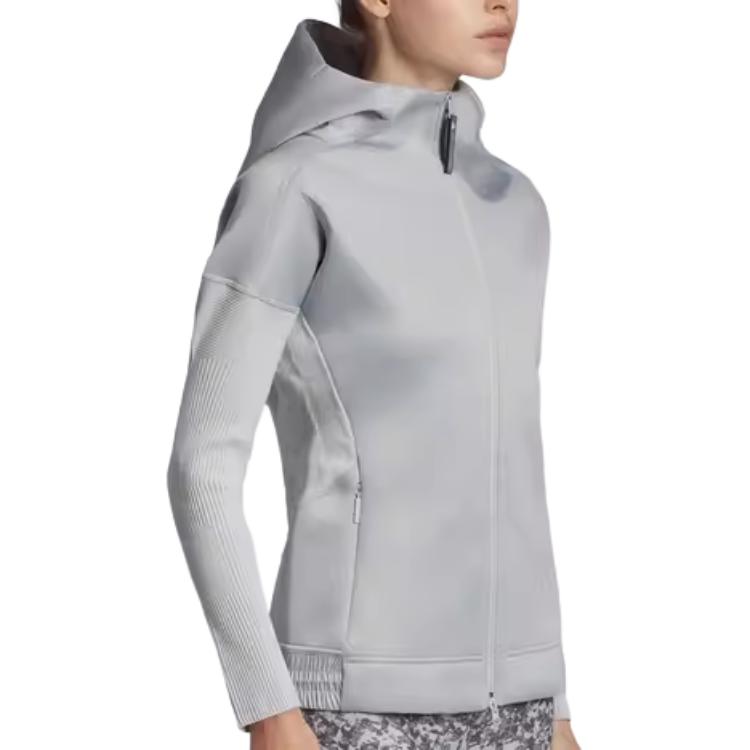 Adidas Zne Sports Lifestyle Series Hooded Training Long Sleeve Jacket Women Jacket Gray FK0836