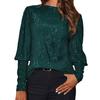 Women Tops Round Neck Lantern Long Sleeve Jumper Tops Loose Fit Glitter