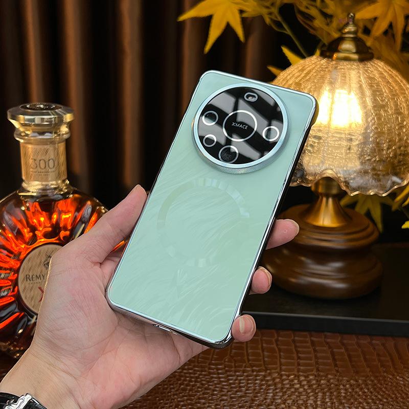 Применимо к чехлу для мобильного телефона Huawei mate70pro безрамочный узор из перьевой пряжи mate60pro магнитное всасывание противоударный селфи-чехол