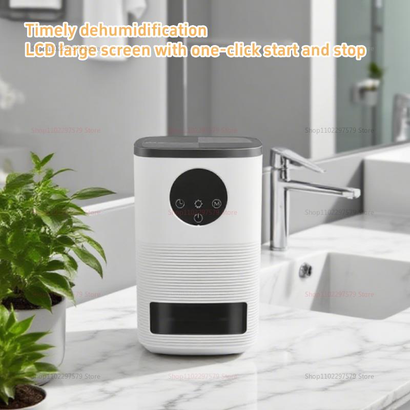 Бытовой осушитель воздуха для помещений, компактный, тихий, автоматическое отключение при нехватке воды, цифровой дисплей, для небольших помещений, спальни, подвала, кладовки