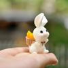 Cute Rabbit Bunny Ornament Resin Home Mini Bunny Miniature Figurines Miniature Landscape Decoration Home Easter Decoration