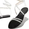 2025 Summer Women Sandals Fashion Tied Casual Shoes Crystal Beach Sandals Simple Flat Rome Open Toe Sandals Ladies Plus Size 43