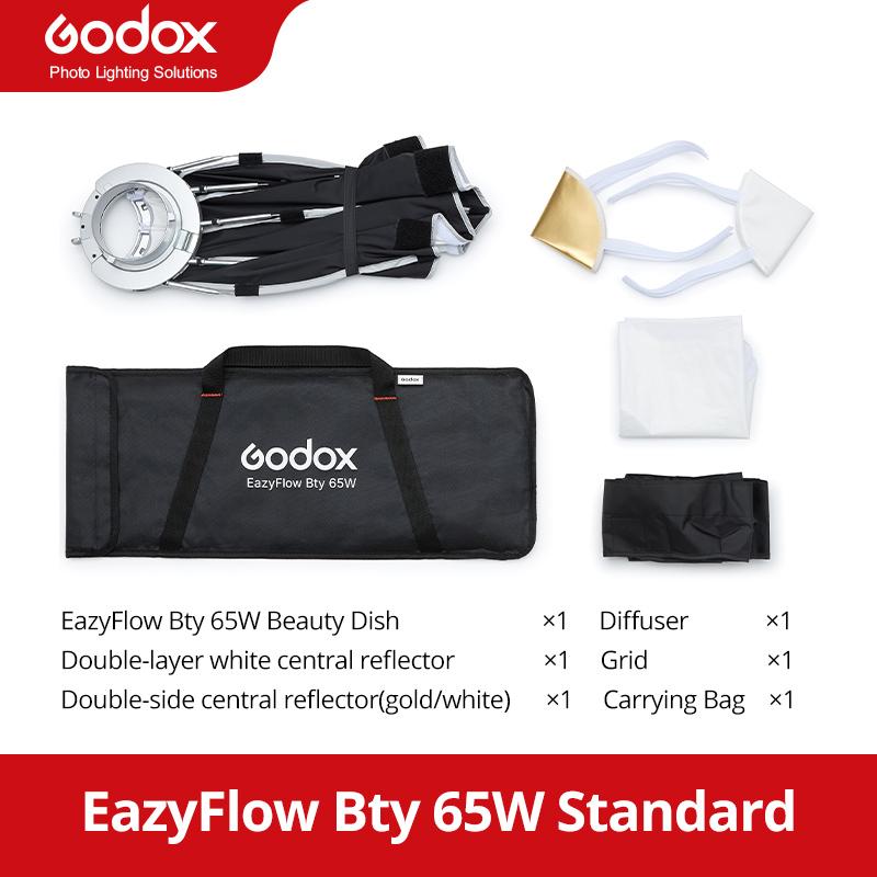 New Godox EazyFlow Beauty Dish 65/85cm Quick-Open Design Bowens Mount for Photography Studio Flash