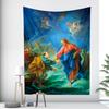 Красивое украшение дома, художественный настенный гобелен, рождественская елка, богемный психоделический сюжет, дорожный матрас
