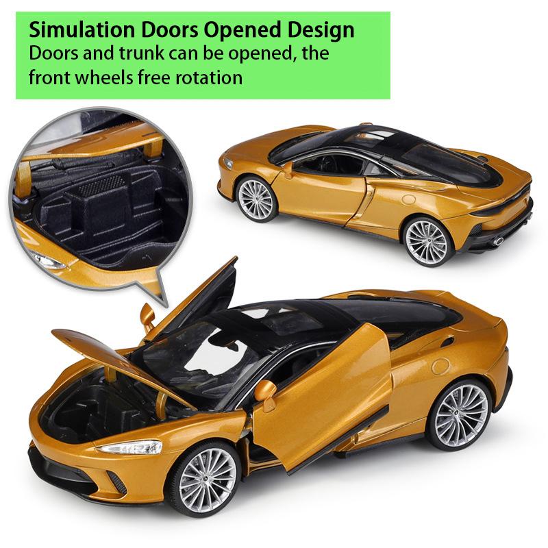 Масштаб 1/24 Welly McLaren GT, модель автомобиля из сплава, литье под давлением, металлические игрушечные автомобили, модель автомобиля, высокая имитация, коллекция, детские подарки