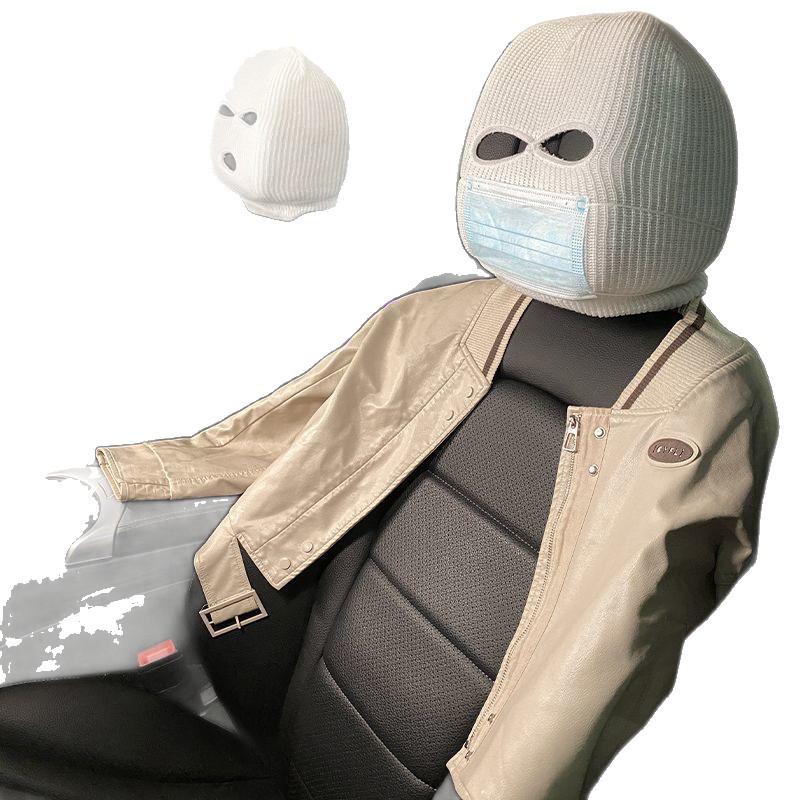 Универсальный забавный чехол на подголовник автомобиля, черно-белый