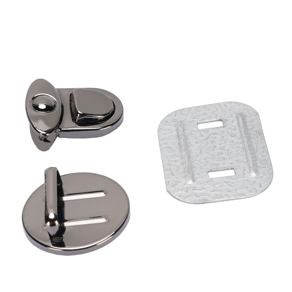 10 комплектов застежек-защелок Tuck Lock, серебристо-черного цвета, шириной 25 мм, с замком-утиным язычком и базовой пластиной 30x39 мм для