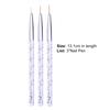 3Pcs/Set Nail Painting Pen Colorful Surface Ergonomics Handle Ultra Thin Flower Design Stripes Lines Liner DIY Drawing Pen for Manicure