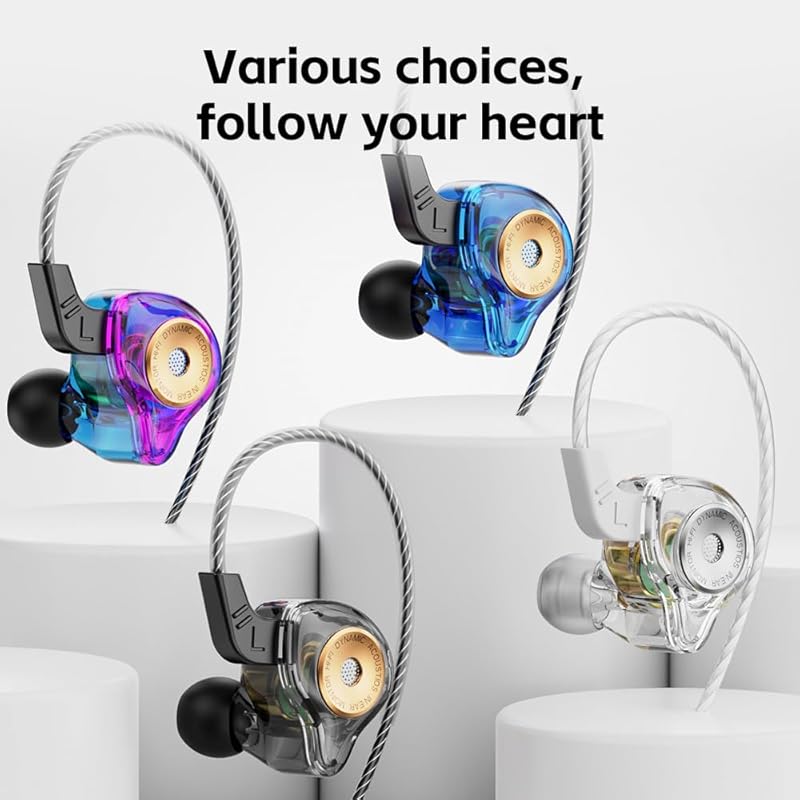 [New release] 3.5mm earphone wired over-the-ear earphones Canal type with microphone Hard to fall off It won't come off Listen while using earphones